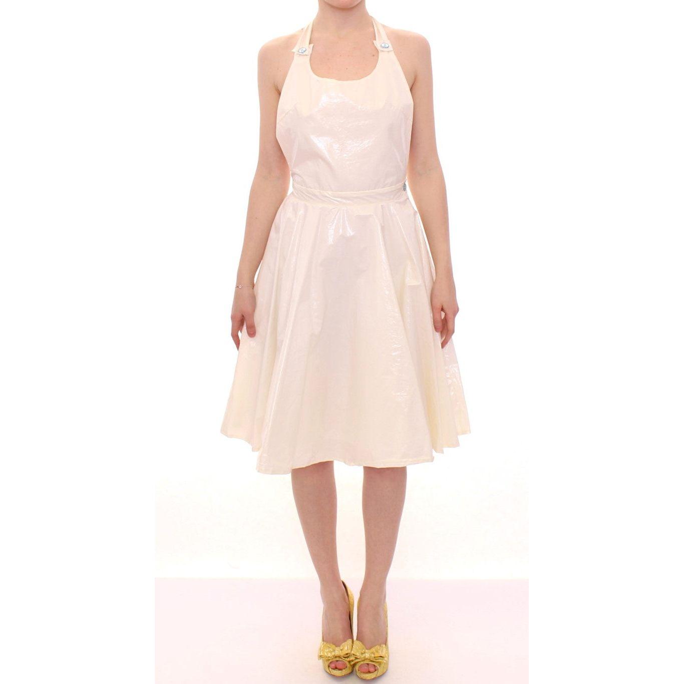 Licia Florio | White Halterneck Knee Length Tea Dress | McRichard Designer Brands