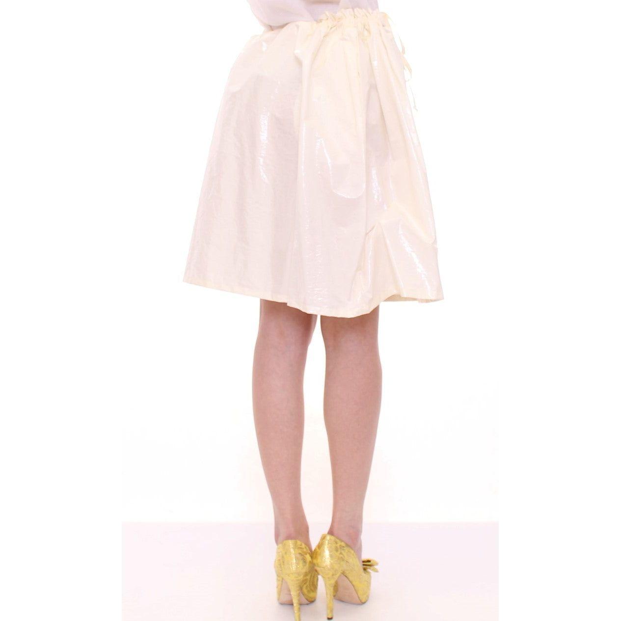 Licia Florio | White Above-Knee Stretch Waist Strap Skirt | McRichard Designer Brands
