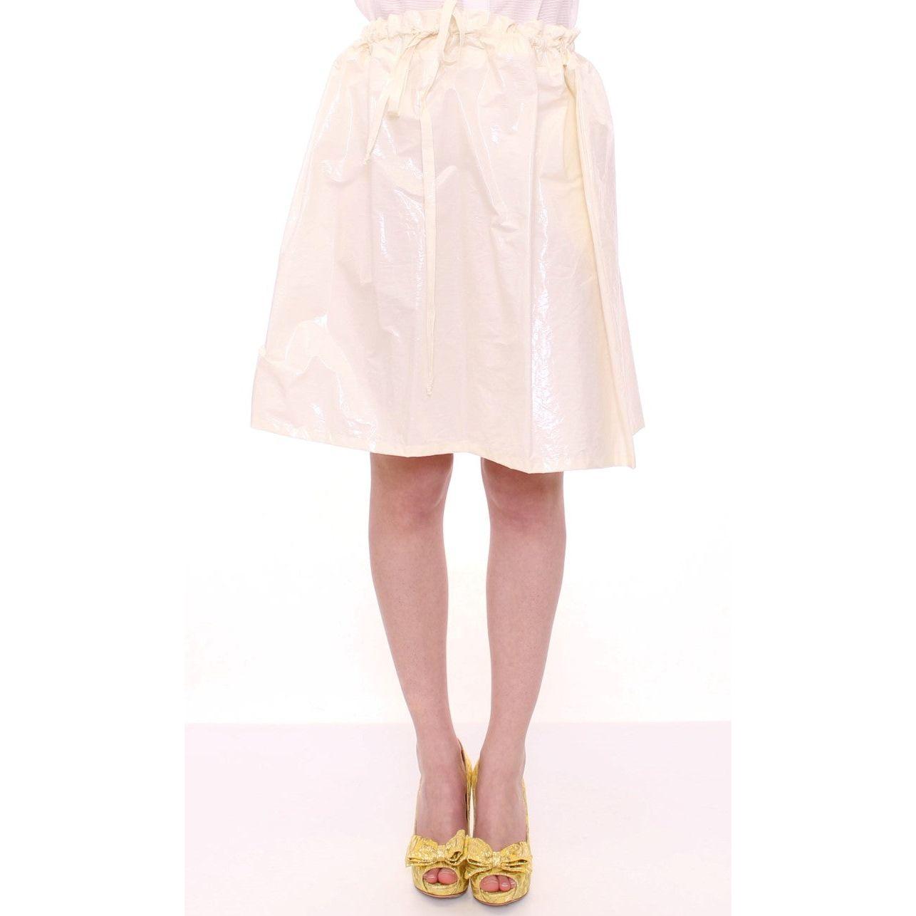 Licia Florio | White Above-Knee Stretch Waist Strap Skirt | McRichard Designer Brands