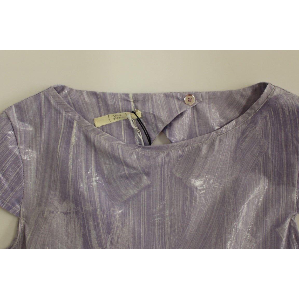 Licia Florio | Purple Cap Sleeve Below Knee Sheath Dress | McRichard Designer Brands