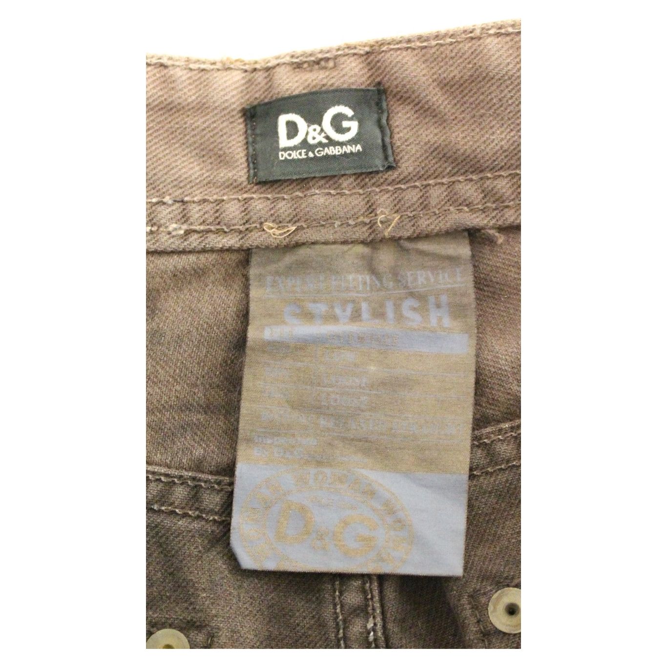 Dolce & Gabbana | Brown Cotton Regular Fit STYLISH Jeans | McRichard Designer Brands