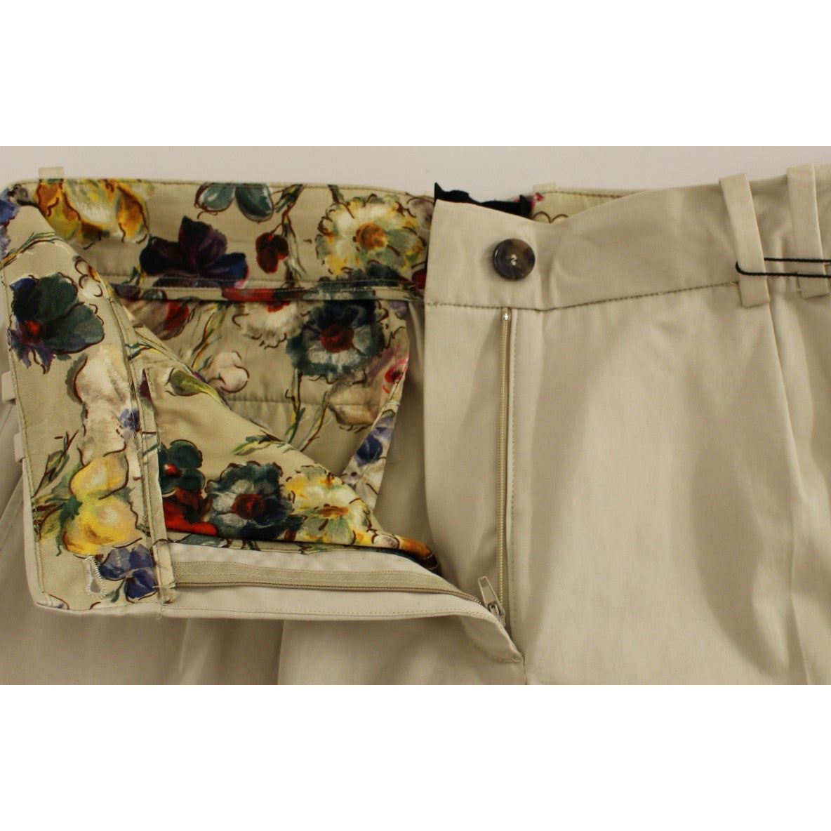 Dolce & Gabbana | Beige Cotton Chinos Pants | McRichard Designer Brands