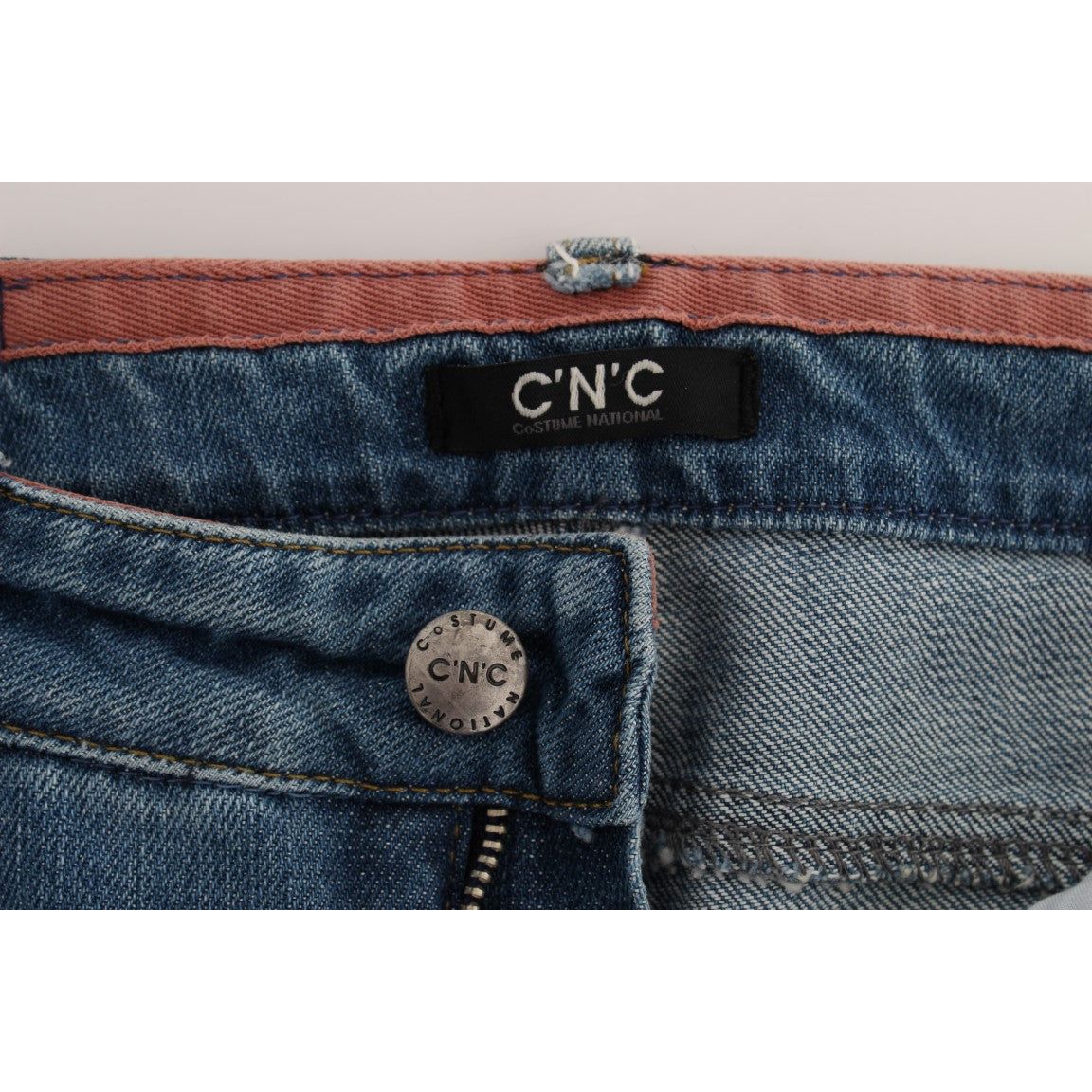 Costume National | Blue Cotton Slim Fit Cropped Jeans | McRichard Designer Brands