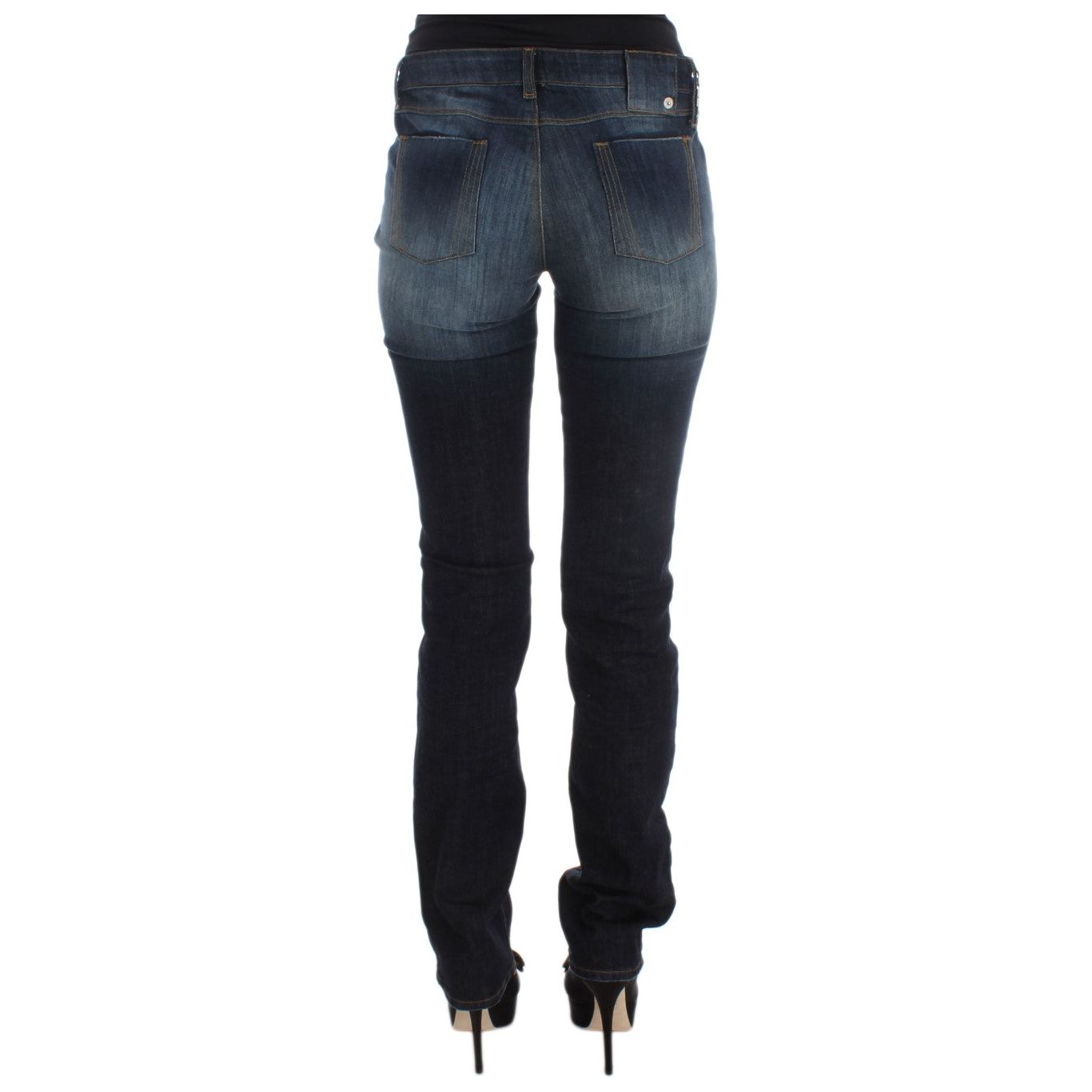 Costume National | Blue Cotton Slim Fit Bootcut Jeans | McRichard Designer Brands