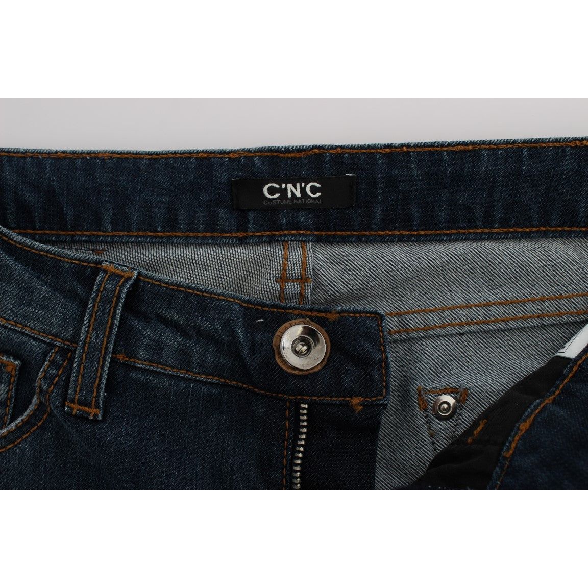 Costume National | Blue Cotton Blend Bootcut Jeans | McRichard Designer Brands