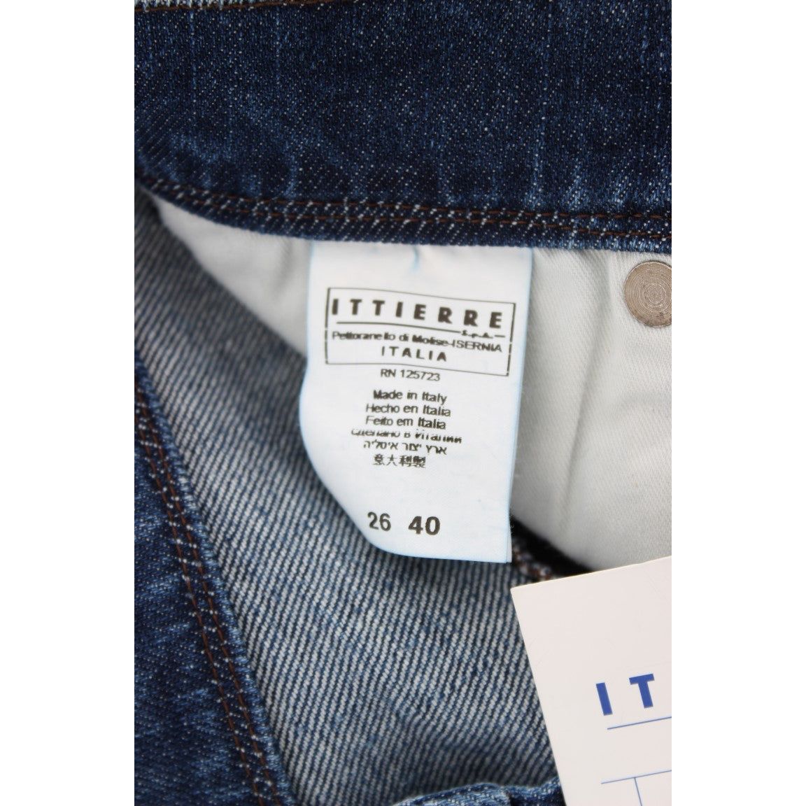 Ermanno Scervino | Blue Wash Cotton Blend Slim Fit Jeans | McRichard Designer Brands