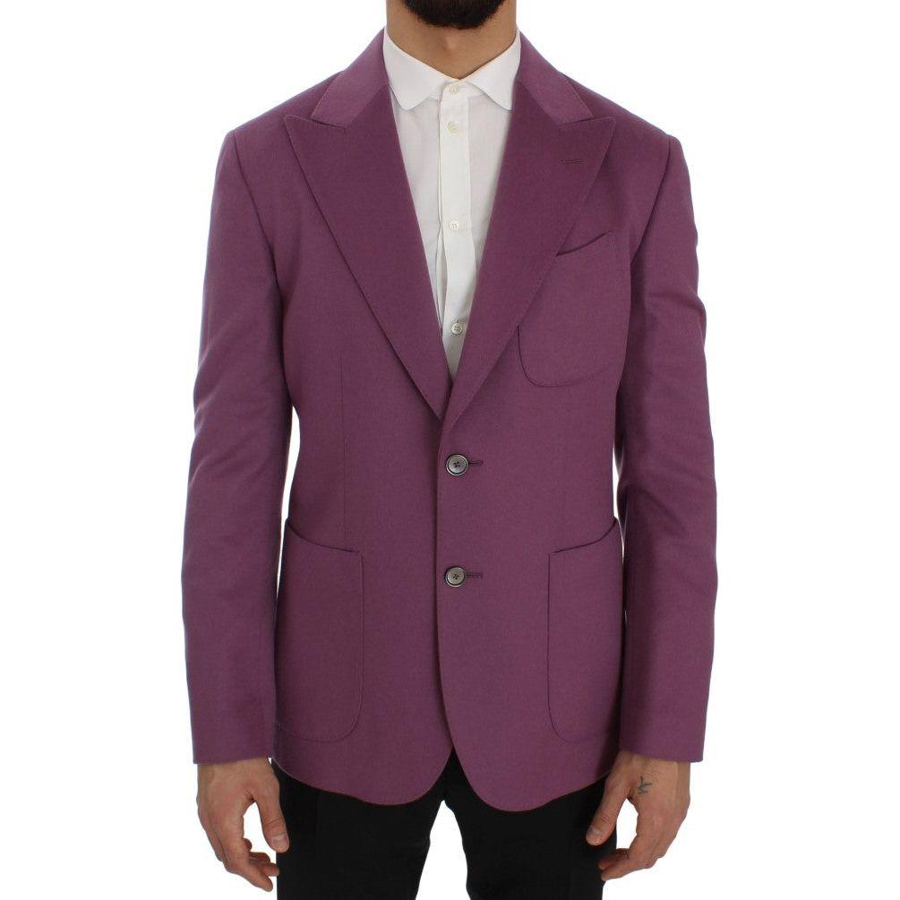 Dolce & Gabbana | Purple Cashmere Slim Fit Blazer Jacket | McRichard Designer Brands