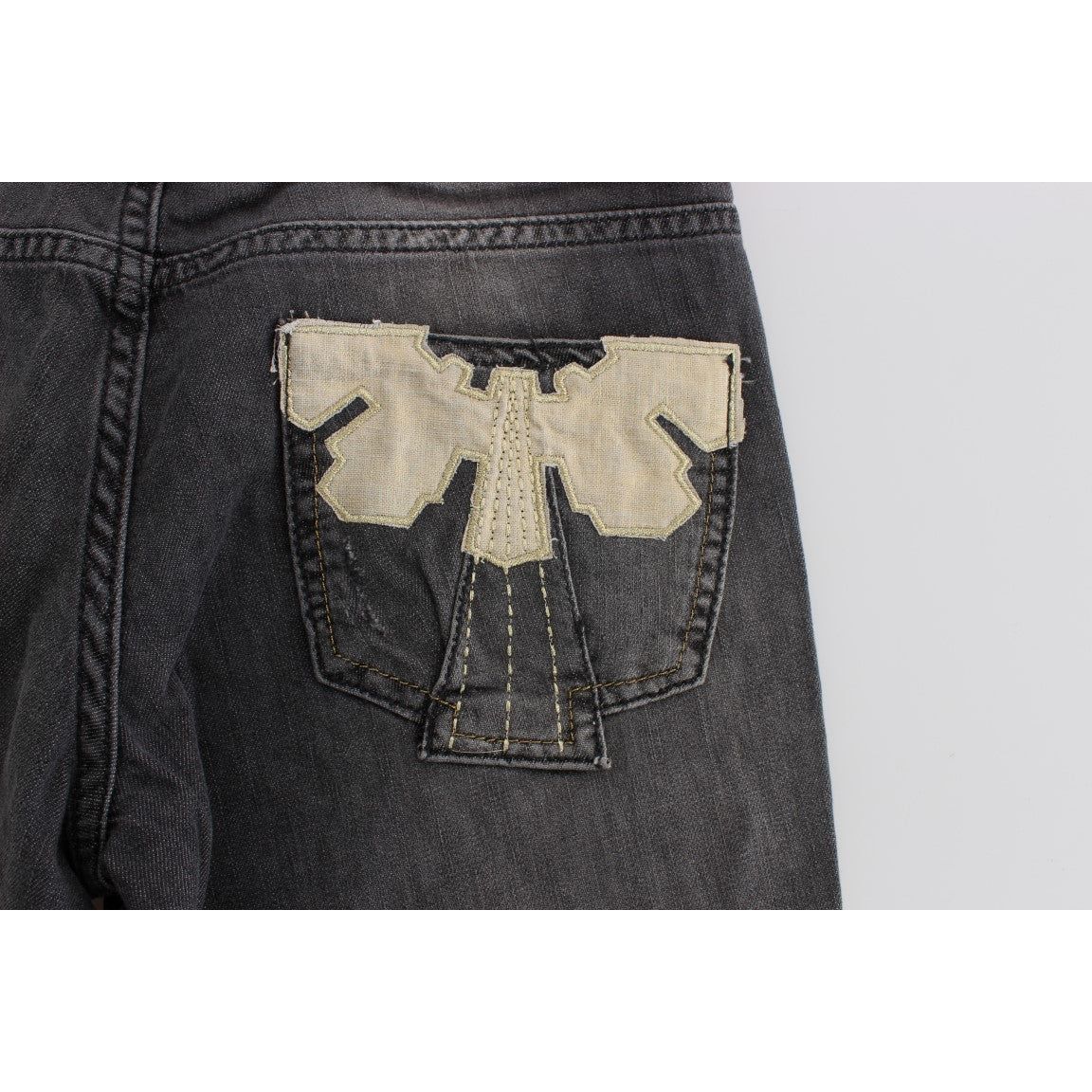 John Galliano | Gray Wash Cotton Blend Slim Fit Stretch Jeans | McRichard Designer Brands
