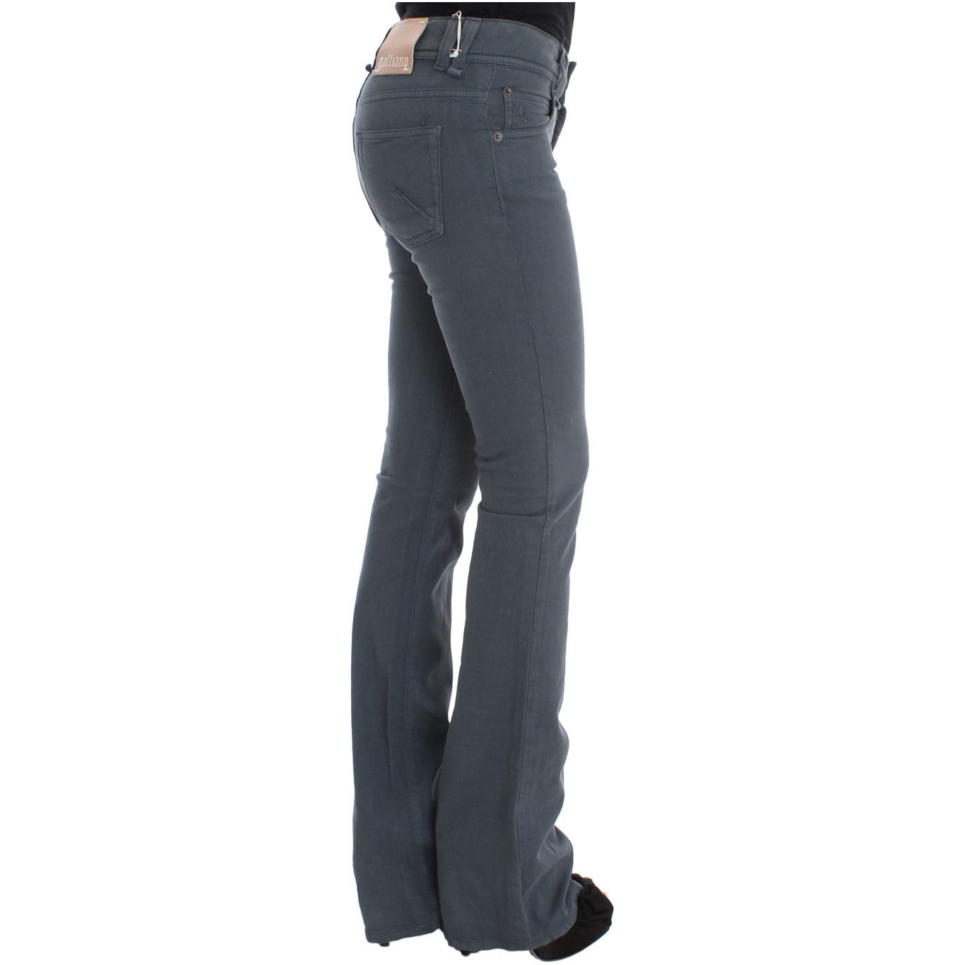 John Galliano | Blue Cotton Blend Slim Fit Bootcut Jeans | McRichard Designer Brands