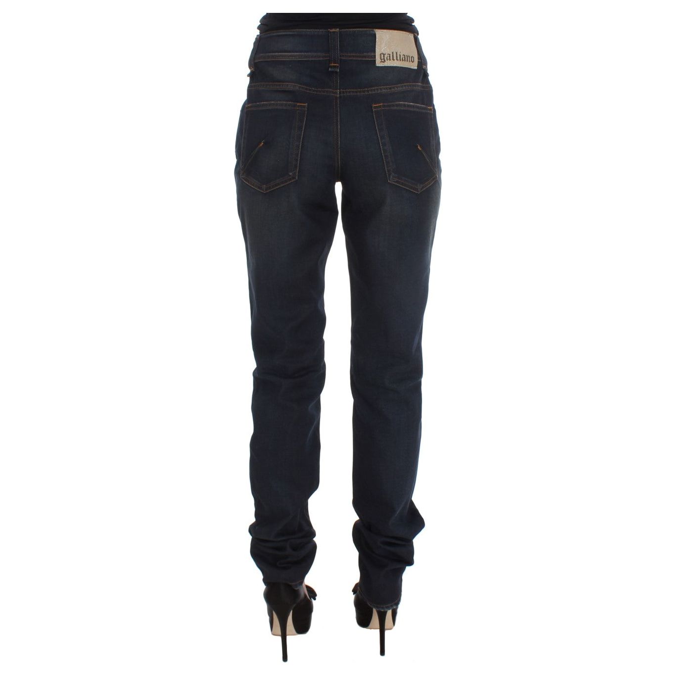 John Galliano | Blue Wash Cotton Blend Boyfriend Fit Jeans | McRichard Designer Brands
