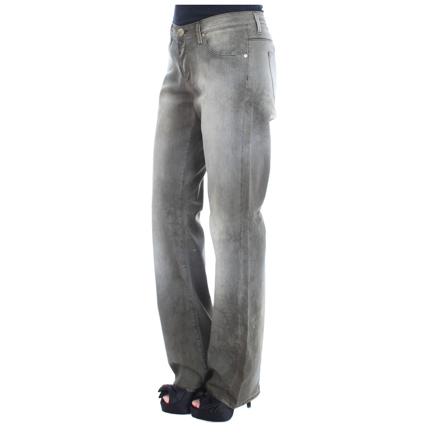 Ermanno Scervino | Gray Cotton Blend Loose Fit Boyfriend Jeans | McRichard Designer Brands