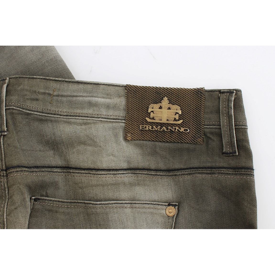 Ermanno Scervino | Gray Cotton Blend Loose Fit Boyfriend Jeans | McRichard Designer Brands