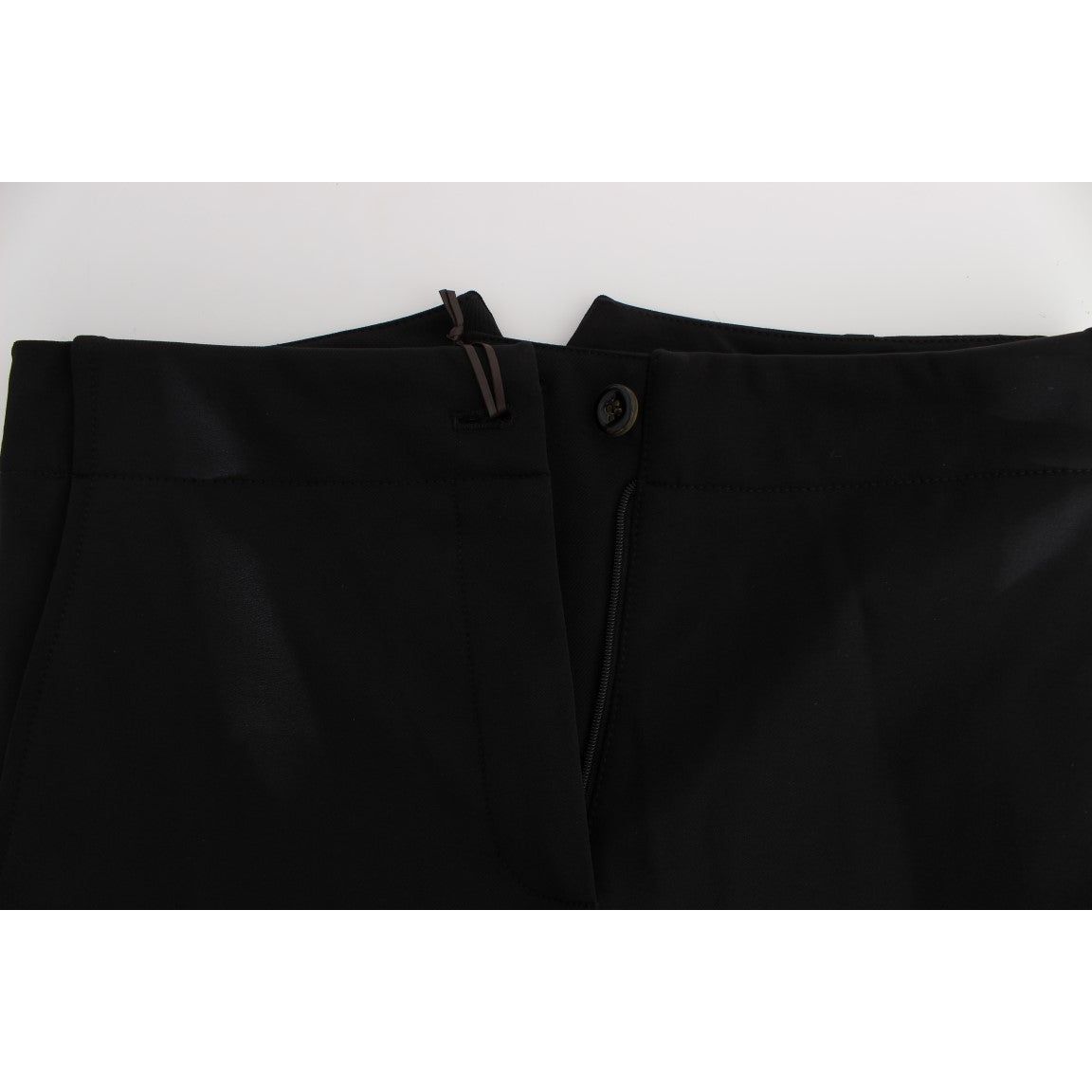 Ermanno Scervino | Black Cotton Blend Capri Cropped Pants | McRichard Designer Brands