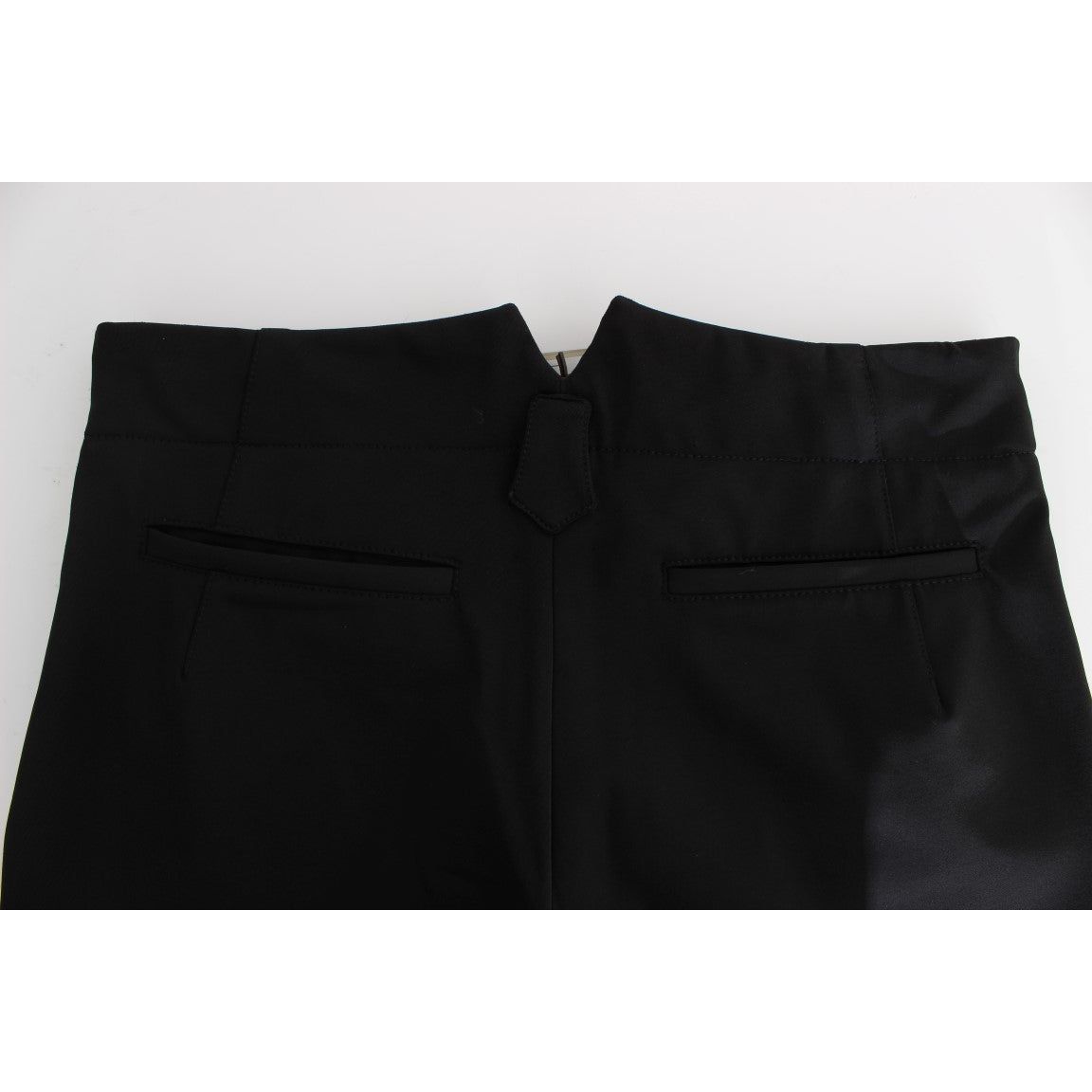 Ermanno Scervino | Black Cotton Blend Capri Cropped Pants | McRichard Designer Brands