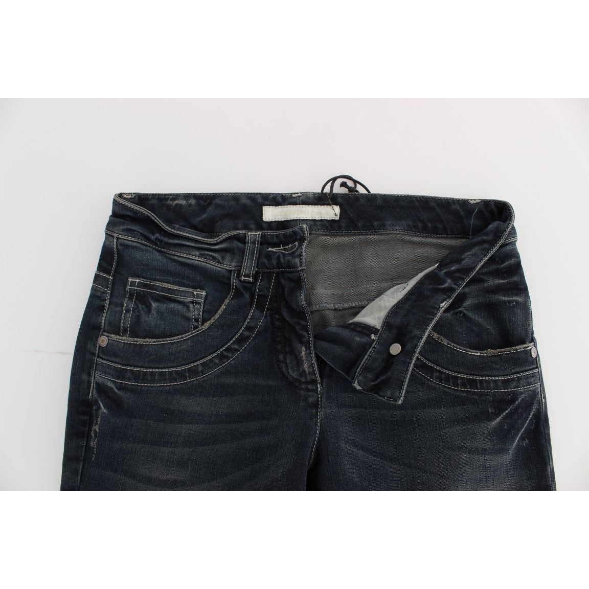 Ermanno Scervino | Blue Cotton Blend Slim Fit Jeans | McRichard Designer Brands
