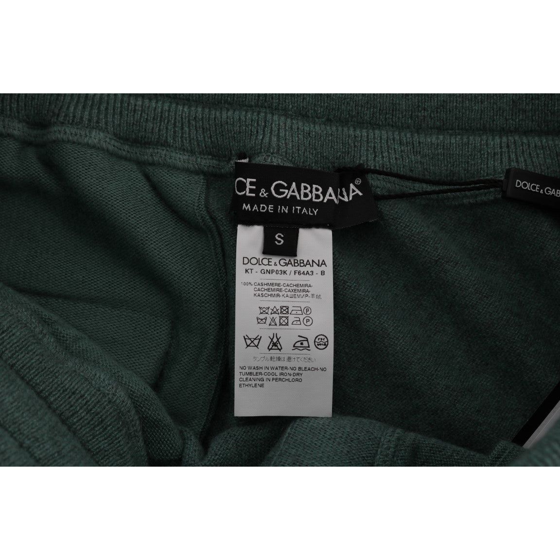 Dolce & Gabbana | Green Cashmere Training Pants | McRichard Designer Brands