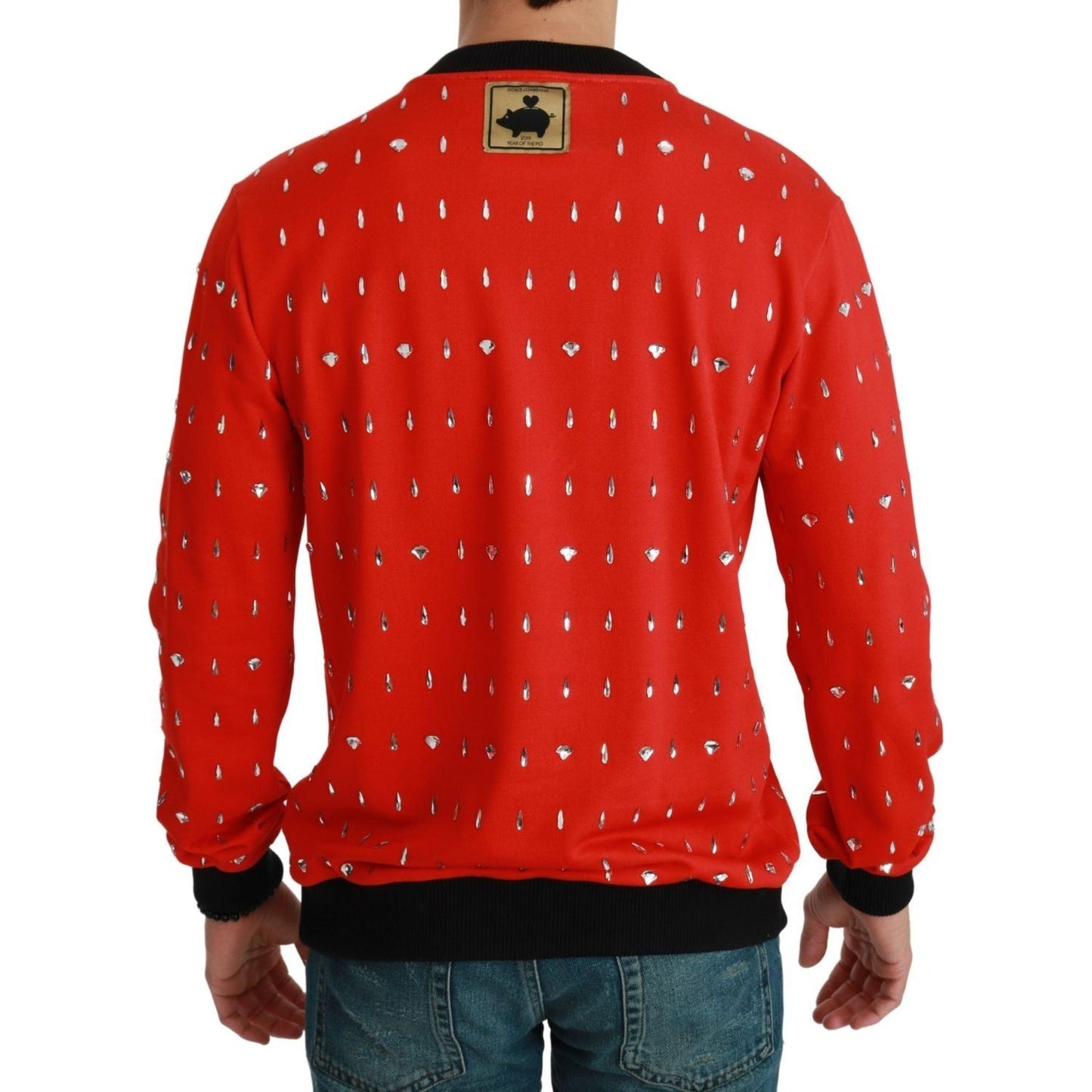 Dolce & Gabbana | Red Crystal Pig of the Year Sweater | McRichard Designer Brands
