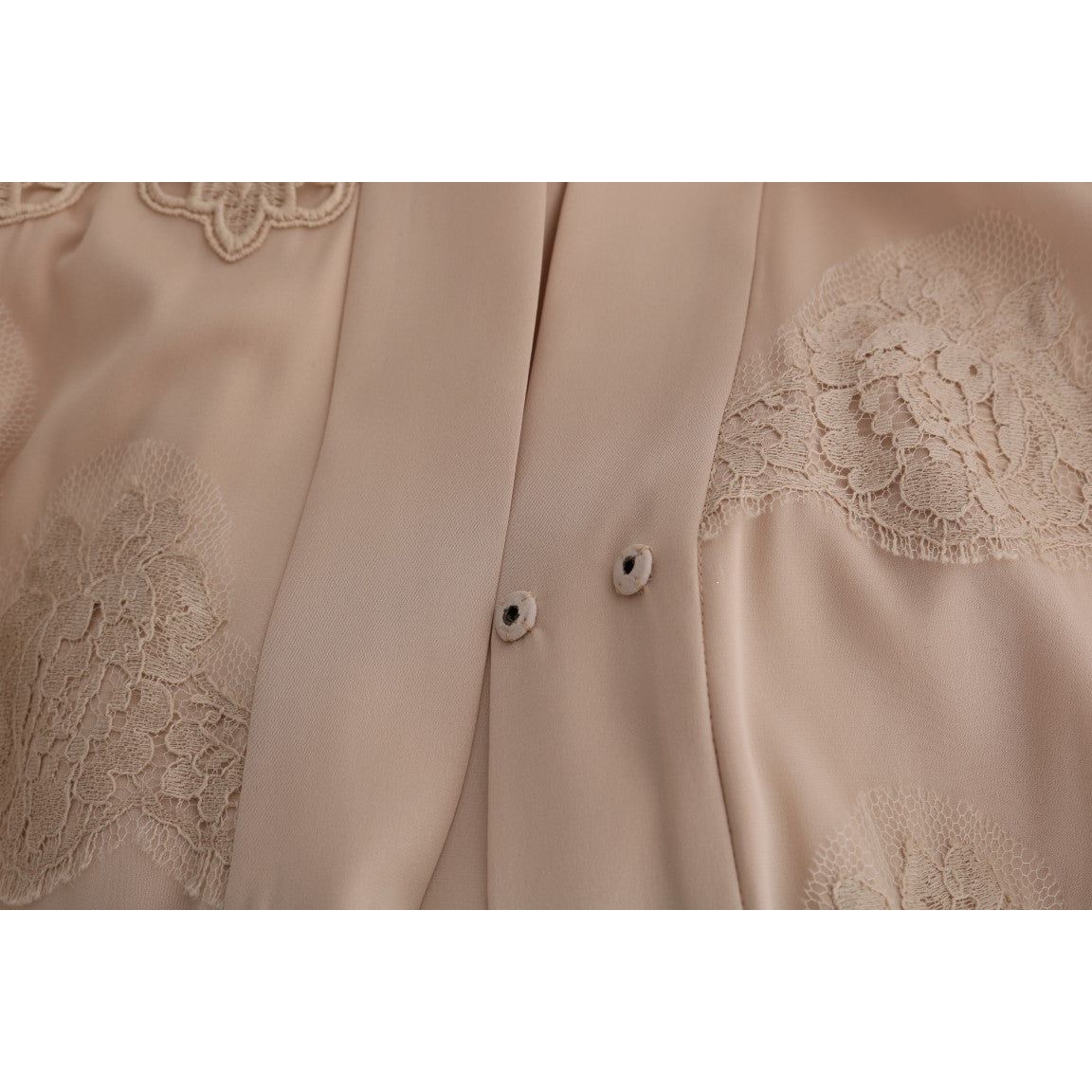 Dolce & Gabbana | Beige Floral Applique Lace Kaftan Dress | McRichard Designer Brands