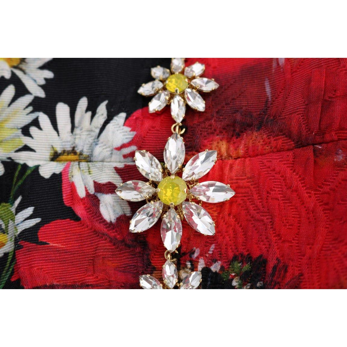 Dolce & Gabbana | Multicolor Silk Floral Crystal Long Maxi Dress | McRichard Designer Brands