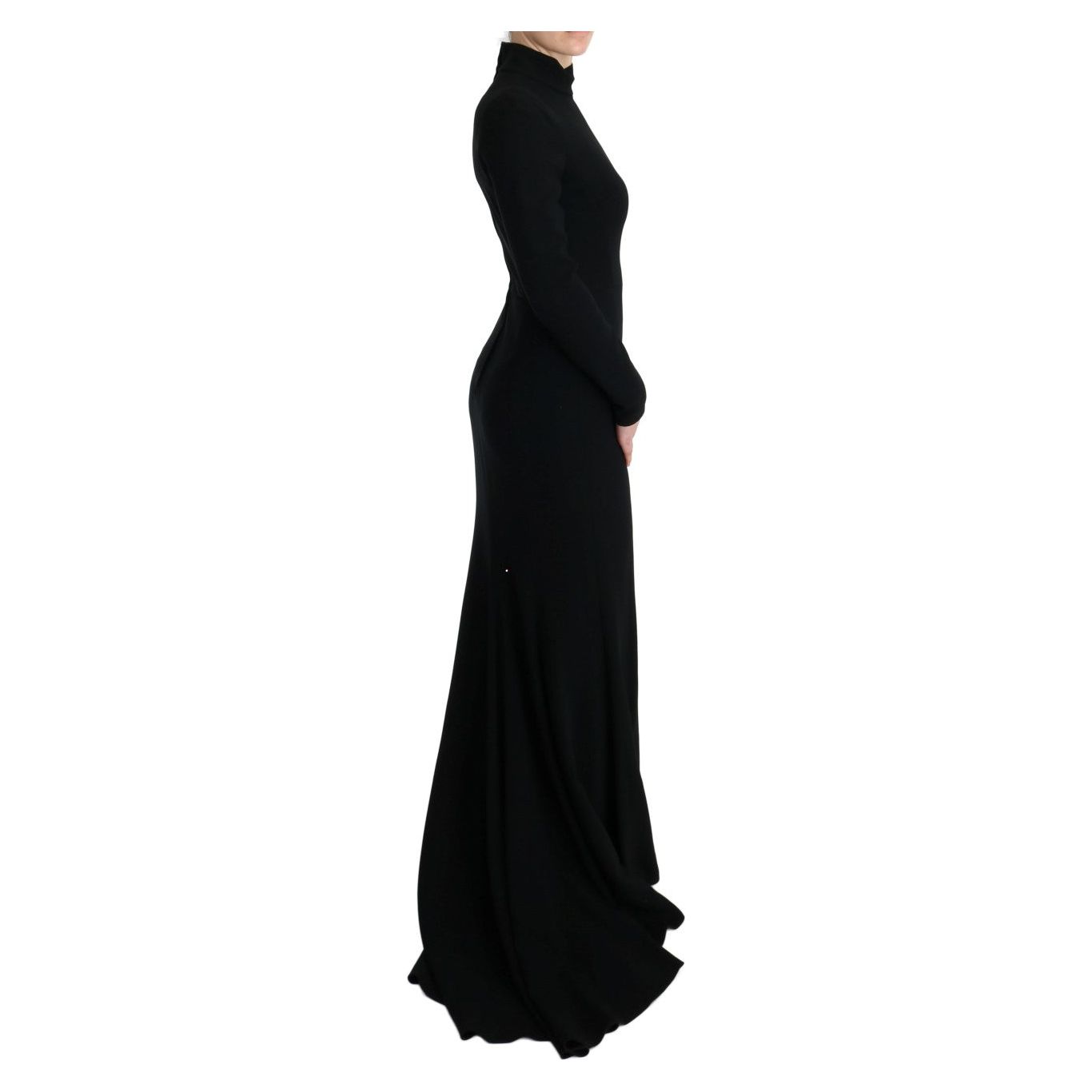 Dolce & Gabbana | Black Stretch Long Gown Sheath Dress | McRichard Designer Brands