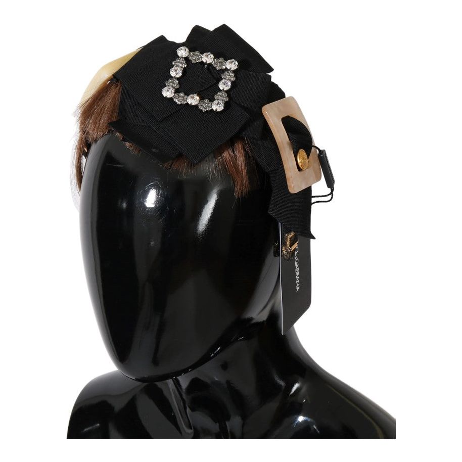 Dolce & Gabbana | Clear Crystal Brown Hair Headband | McRichard Designer Brands