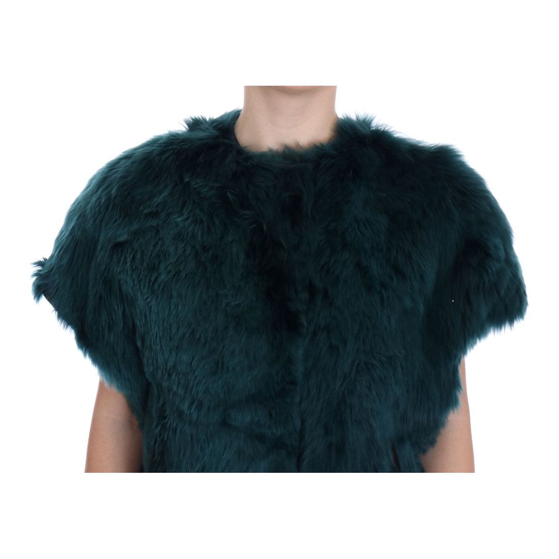 Dolce & Gabbana | Green Alpaca Fur Vest Sleeveless Jacket | McRichard Designer Brands