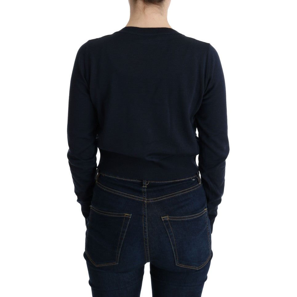 MARGHI LO' | Blue Wool Blouse Sweater | McRichard Designer Brands
