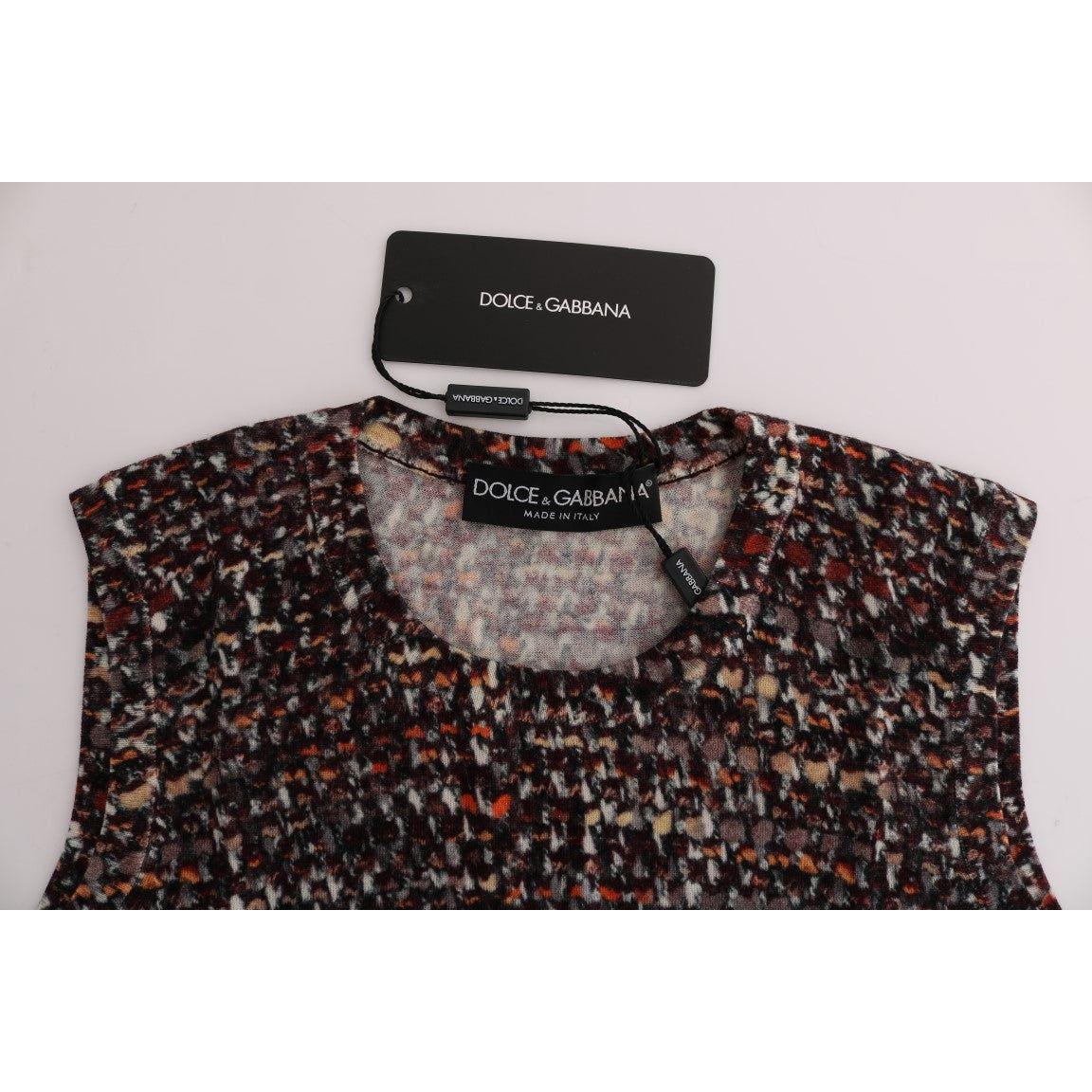 Dolce & Gabbana | Multicolor Print Knit Top Wool T-shirt | McRichard Designer Brands