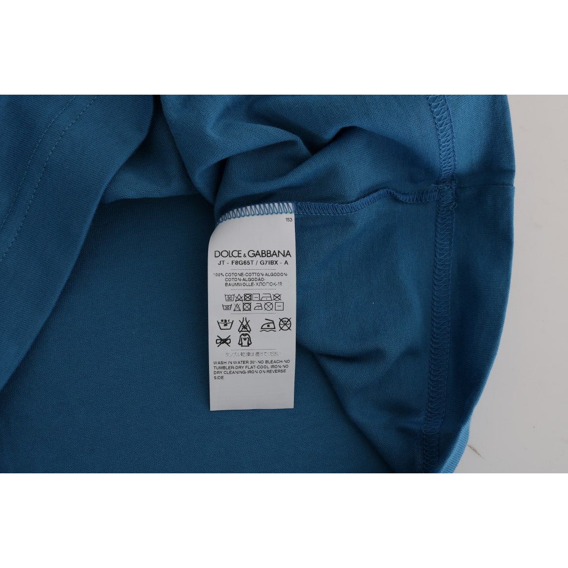 Dolce & Gabbana | Blue Cotton 2017 Motive T-Shirt | McRichard Designer Brands