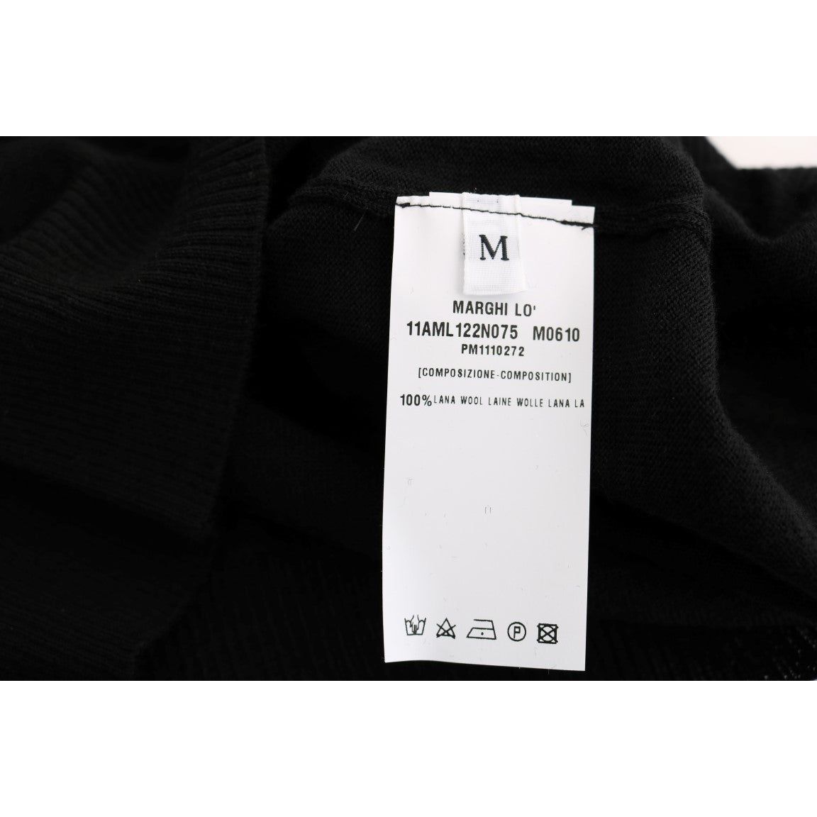 MARGHI LO' | Black Wool Long Sleeve Shift Dress | McRichard Designer Brands