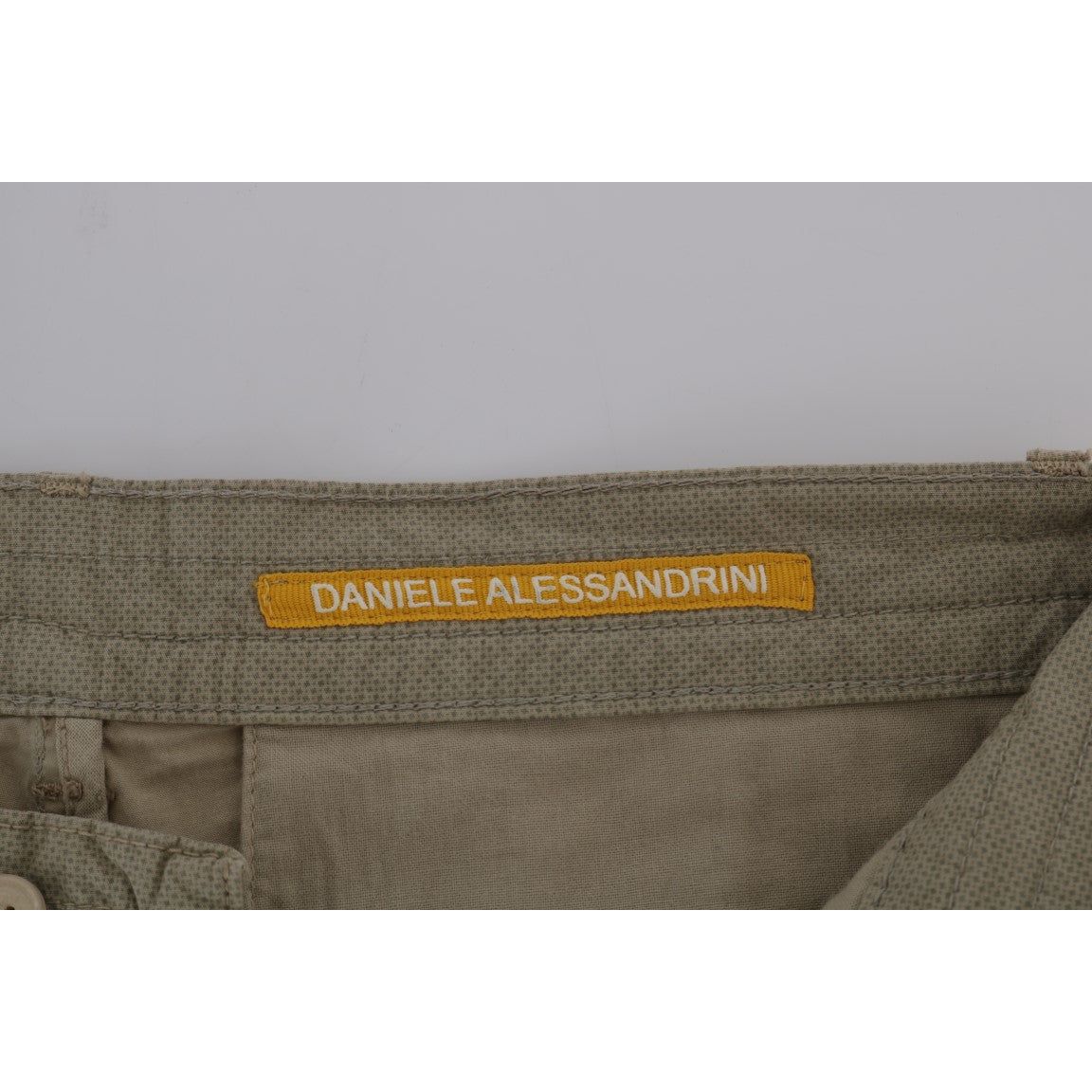 Daniele Alessandrini | Beige Cotton Stretch Slim Fit Chinos | McRichard Designer Brands