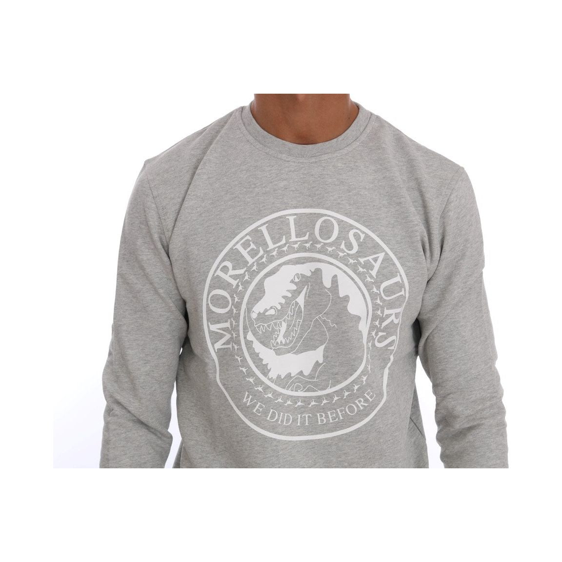 Frankie Morello | Gray Cotton Crewneck Pullover Sweater | McRichard Designer Brands