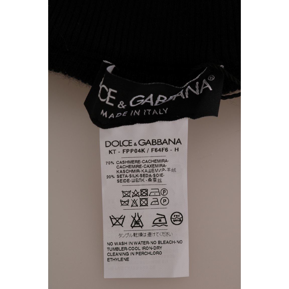 Dolce & Gabbana | Black Cashmere Silk Stretch Tights Stockings | McRichard Designer Brands