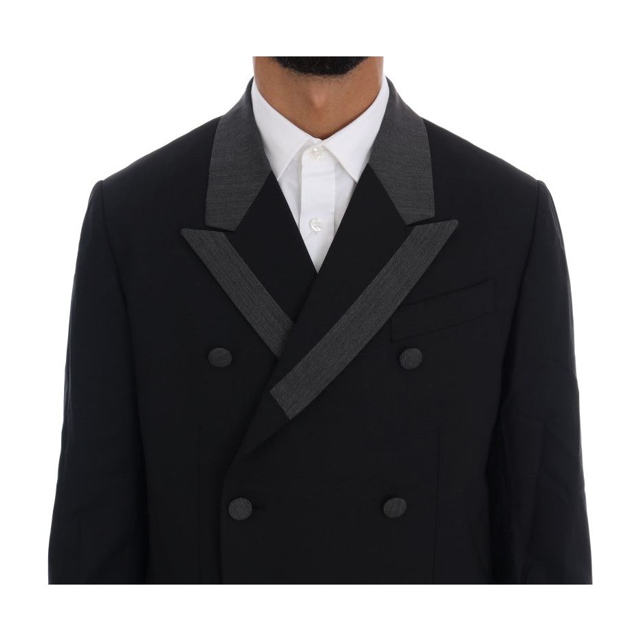 Dolce & Gabbana | Black Wool Stretch 3 Piece Two Button Suit | McRichard Designer Brands