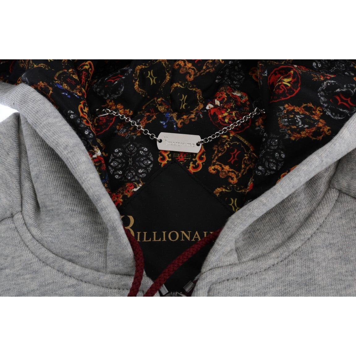 Billionaire Italian Couture | Gray Cotton Hooded Sweatsuit | McRichard Designer Brands