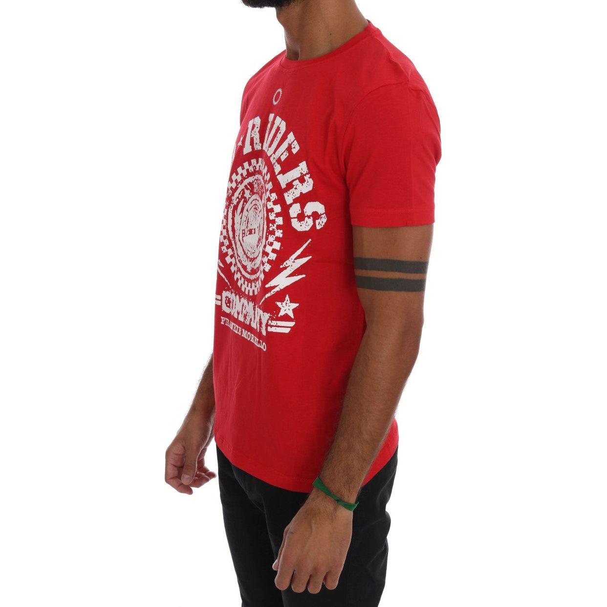 Frankie Morello | Red Cotton RIDERS Crewneck T-Shirt | McRichard Designer Brands