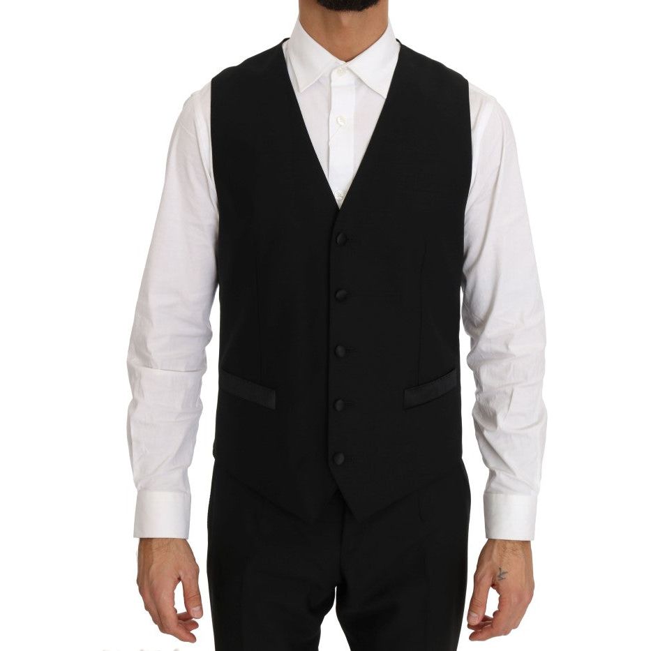 Dolce & Gabbana | Black Wool Silk Saxophone Slim Fit Suit | McRichard Designer Brands