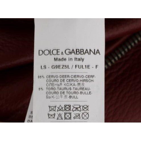 Dolce & Gabbana | Red Leather Deerskin Jacket | McRichard Designer Brands