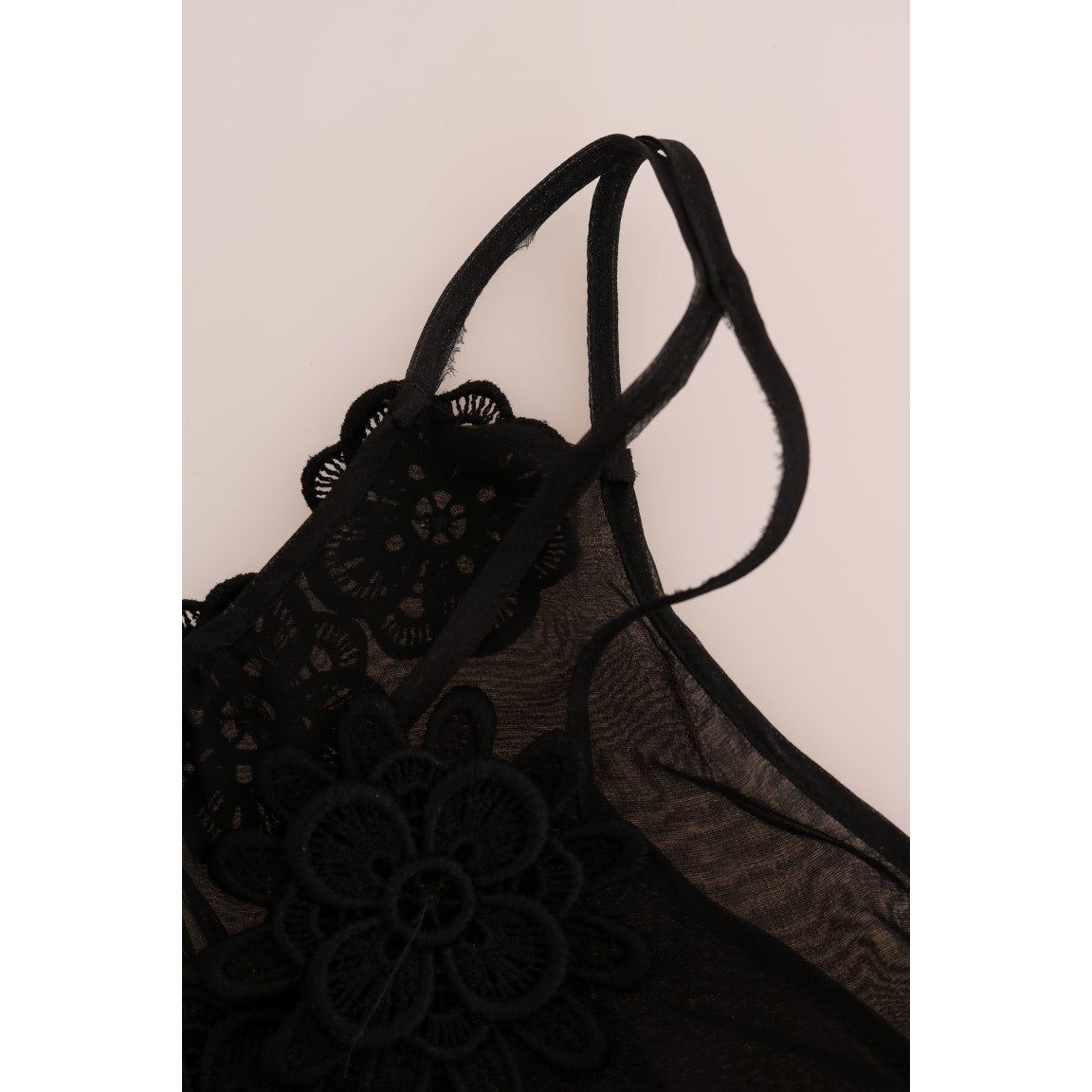Dolce & Gabbana | Black Silk Lace Chemise Dress | McRichard Designer Brands