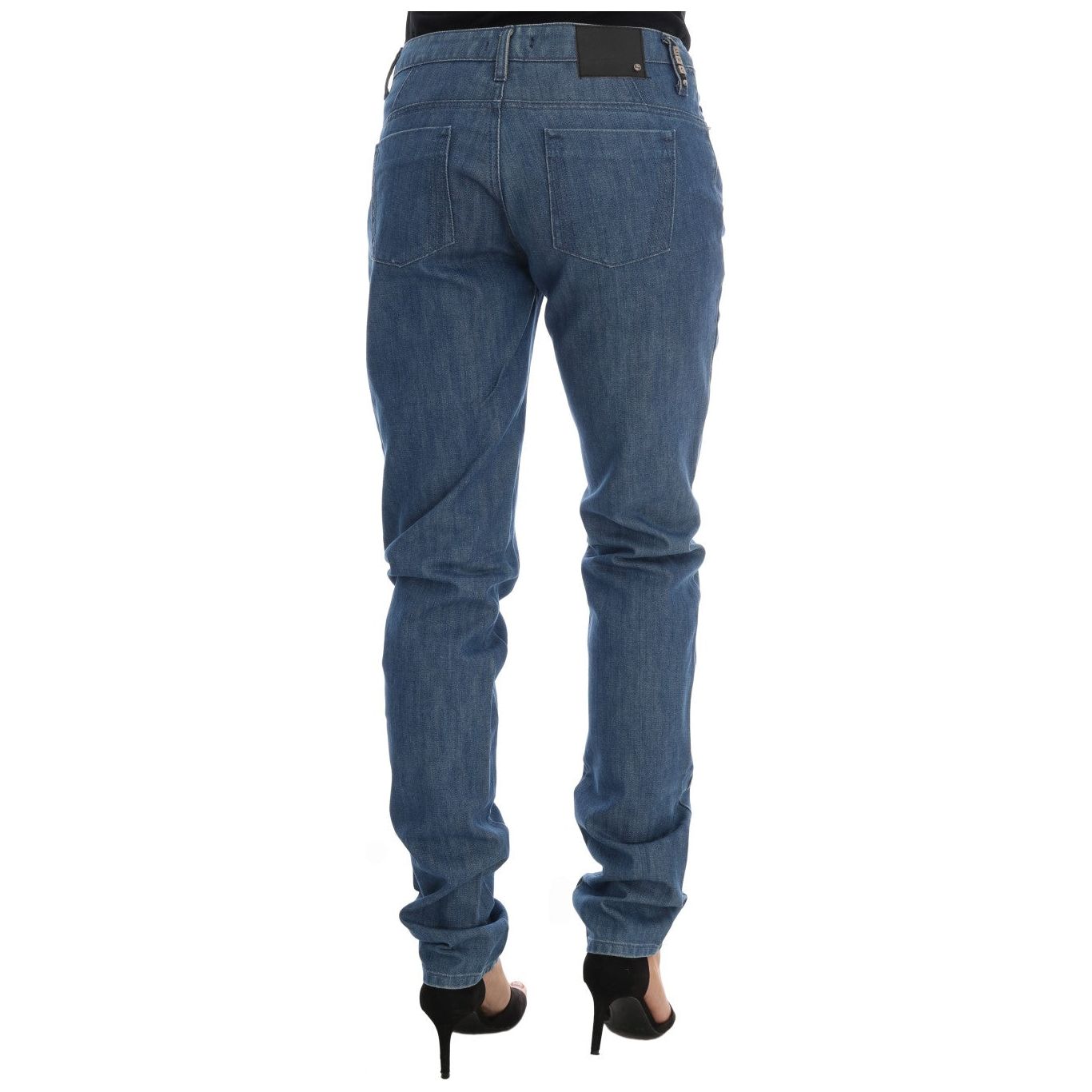 Costume National | Blue Wash Cotton Boyfriend Fit Jeans | McRichard Designer Brands