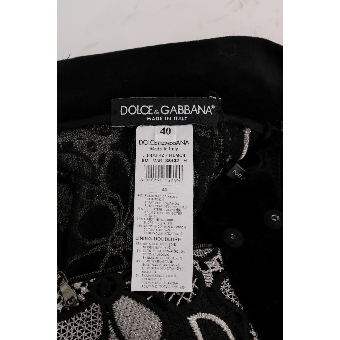 Dolce & Gabbana | Floral Macramé Lace Crystal Button Skirt | McRichard Designer Brands