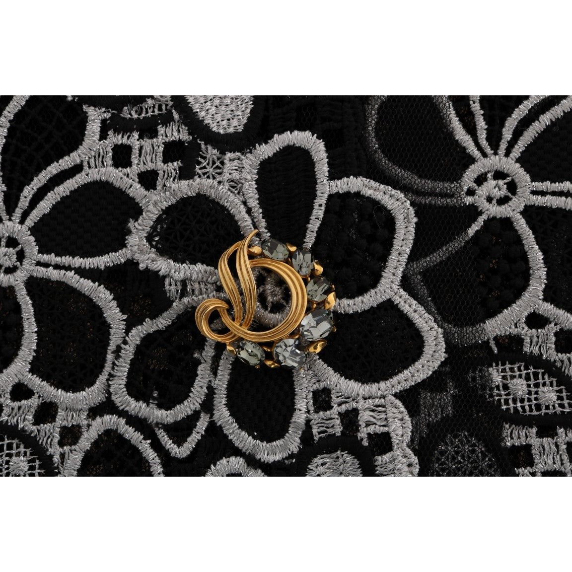 Dolce & Gabbana | Floral Macramé Lace Crystal Button Skirt | McRichard Designer Brands