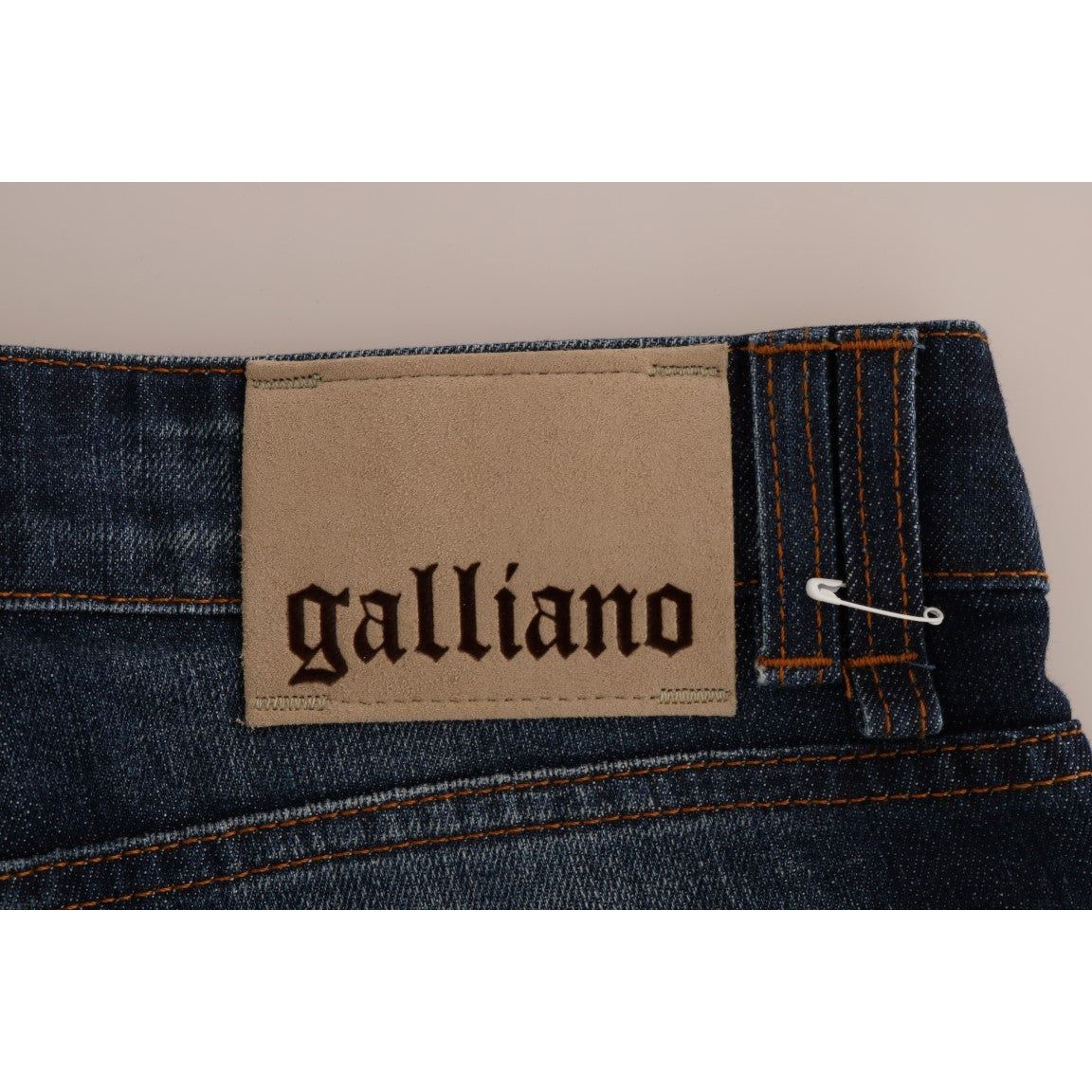 John Galliano | Blue Wash Cotton Stretch Skinny Low Jeans | McRichard Designer Brands