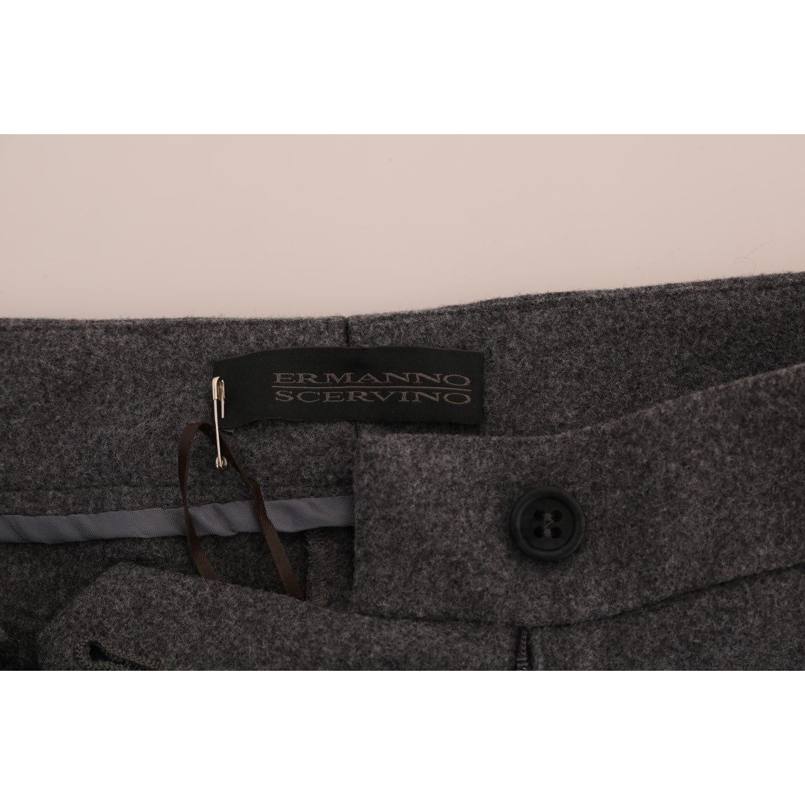 Ermanno Scervino | Gray Wool Stretch Slim Pants | McRichard Designer Brands