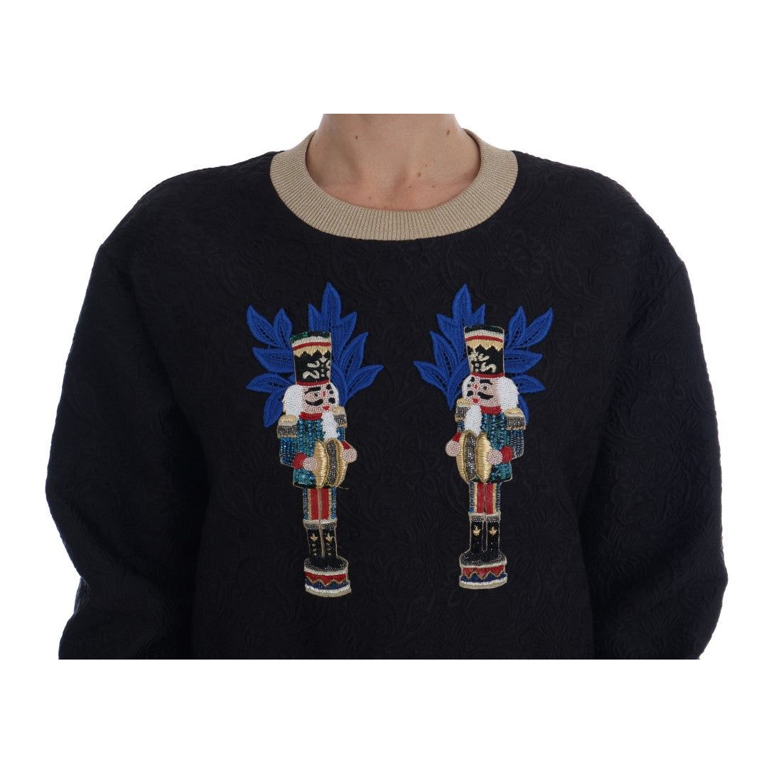 Dolce & Gabbana | Black Fairy Tale Brocade Zipper Sweater | McRichard Designer Brands