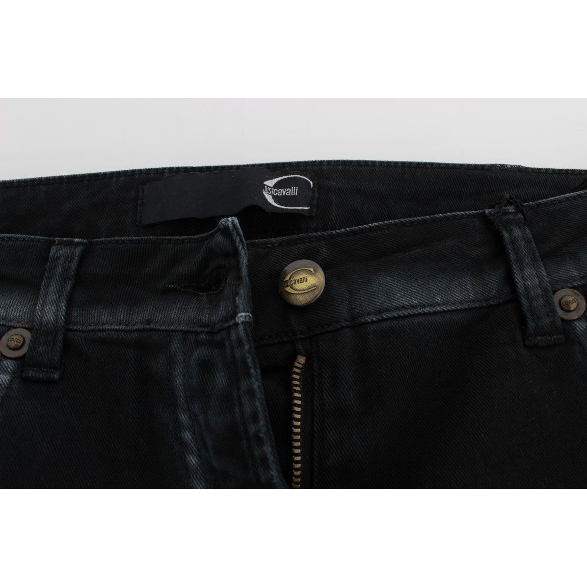 Cavalli | Blue Cotton Stretch Baggy Relax Jeans | McRichard Designer Brands