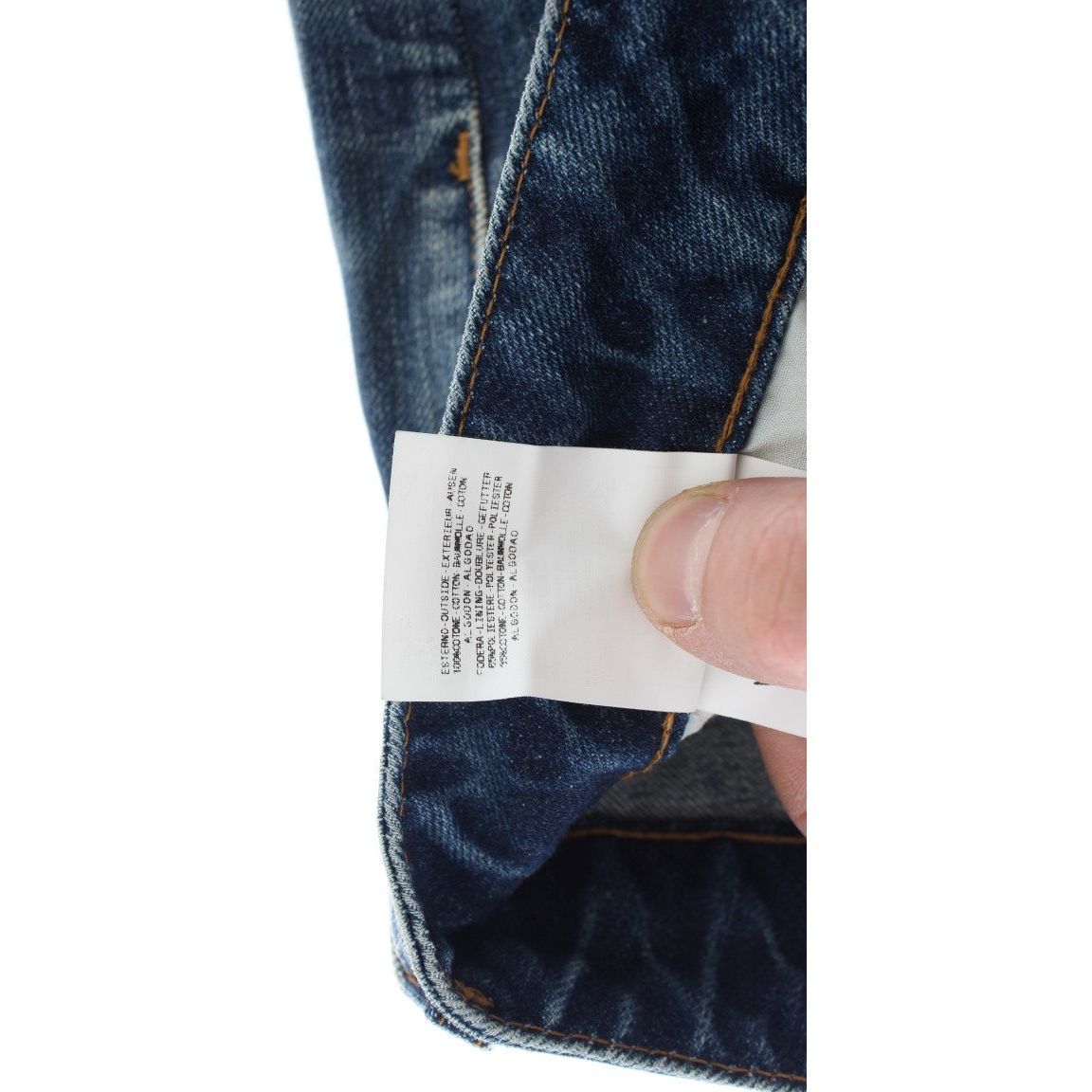 Cavalli | Blue Wash Torn Cotton Straight Fit Jeans | McRichard Designer Brands