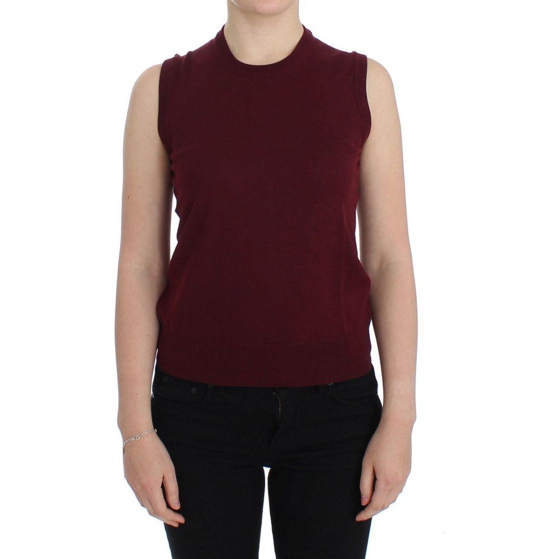 Dolce & Gabbana | Red Sleeveless Crewneck Vest Pullover | McRichard Designer Brands