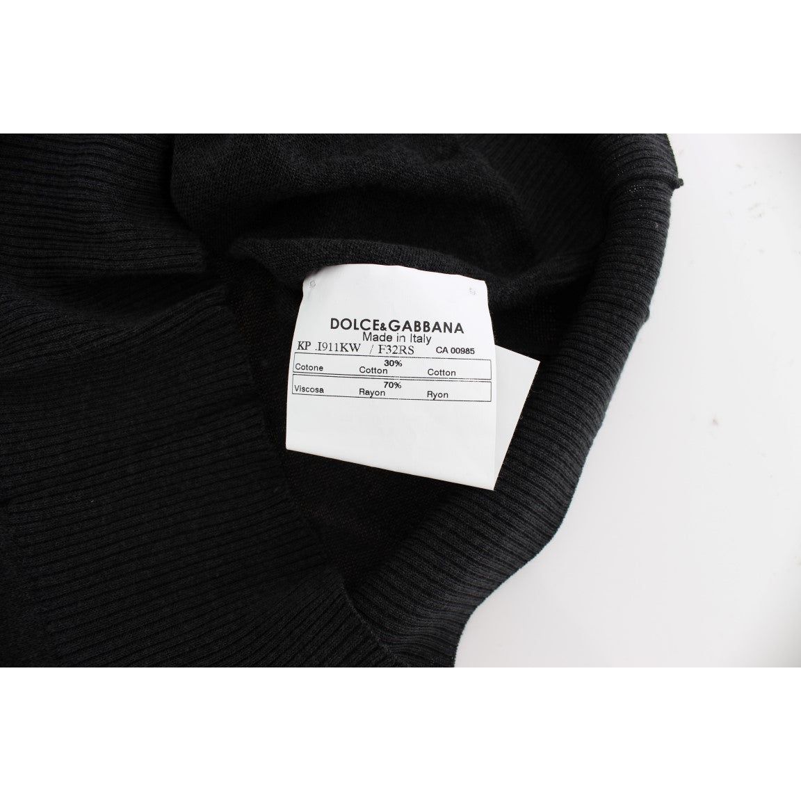Dolce & Gabbana | Black Sleeveless Crewneck Vest Pullover | McRichard Designer Brands