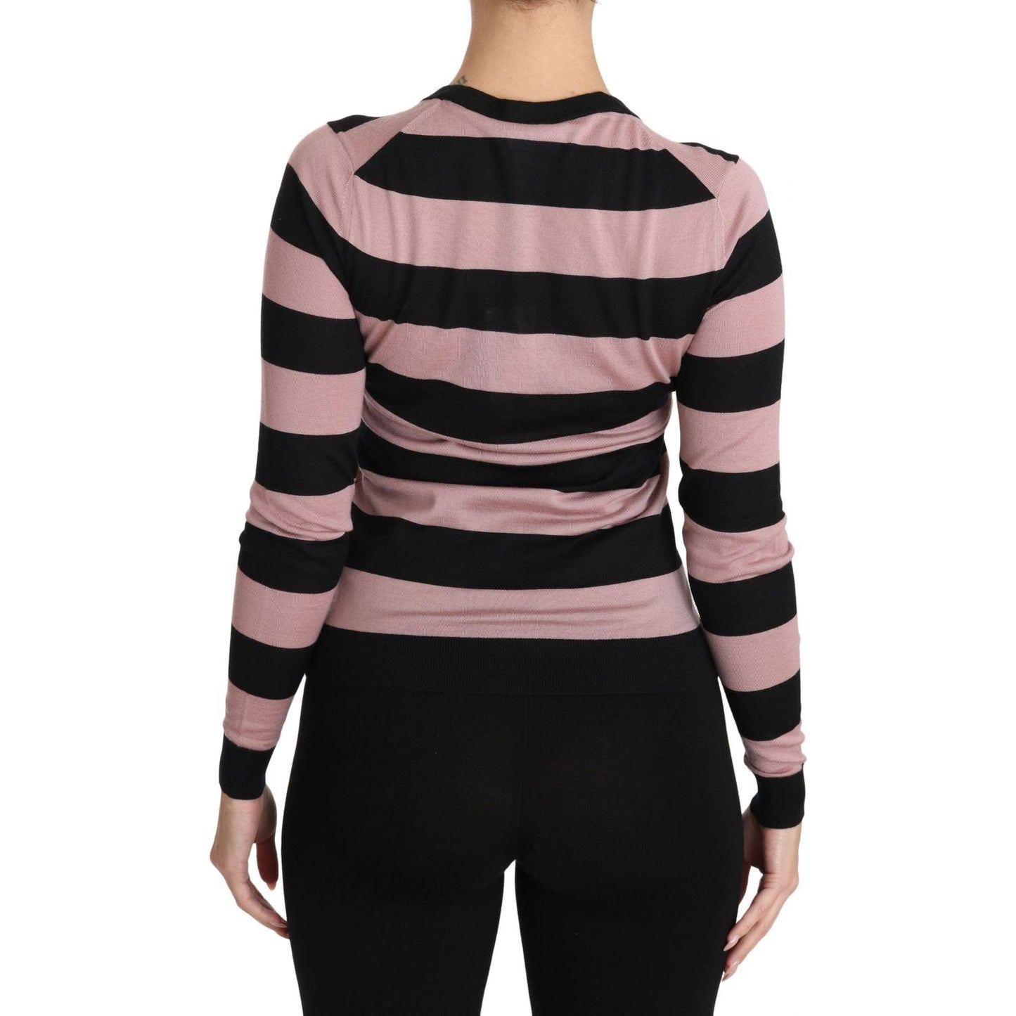 Dolce & Gabbana | Pink Floral Cashmere Cardigan Sweater | McRichard Designer Brands